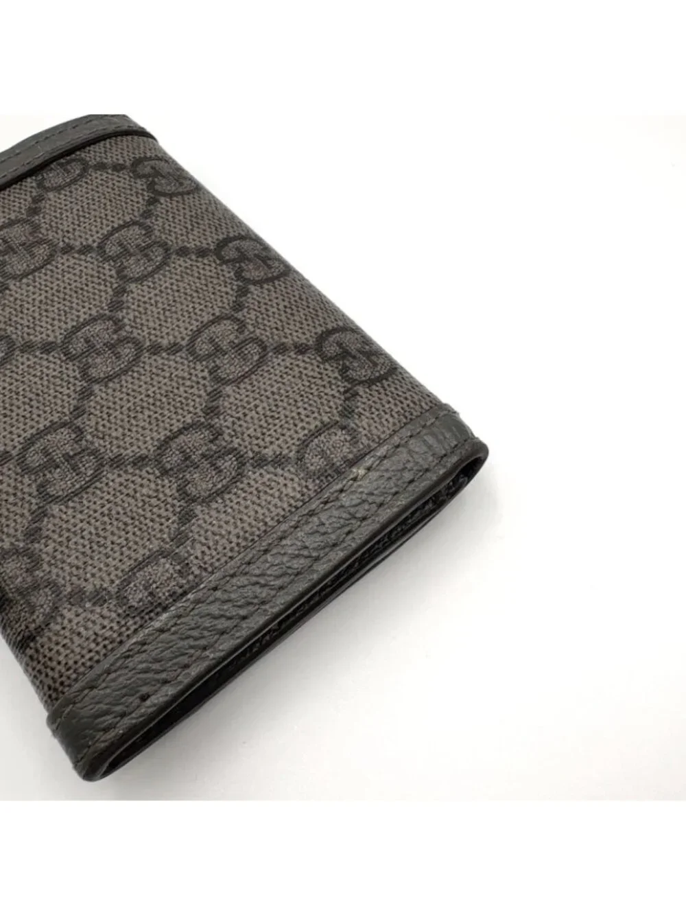 Gucci Ophidia GG Supreme Bifold Business Card Holder Leather Gray Case Silver - Picture 9 of 12